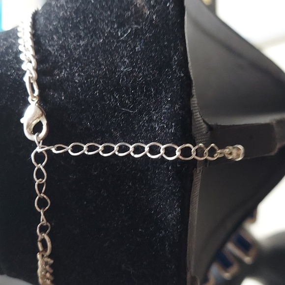 Cobalt Blue Square Stone Statement Chunky Necklace - Picture 5 of 11